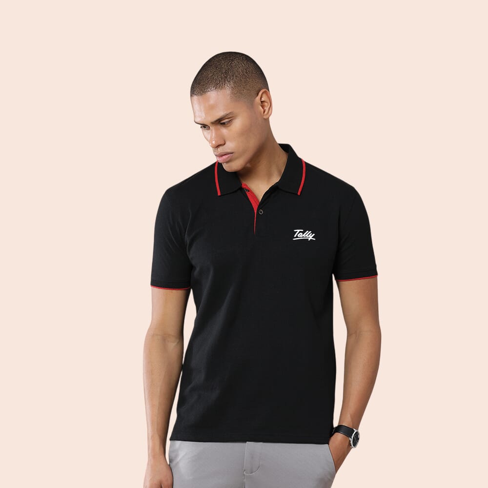 Greys&Blues Jacq Polo T-Shirt-Black with Red SW